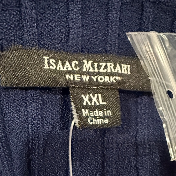 NWT Isaac Mizrahi Navy Cardigan with Colorful Stripes - Picture 4 of 4
